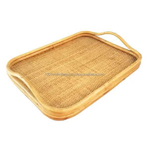 Bandeja de Servir de Ratán Hecha a Mano al por Mayor, Ligera, Ecológica, Duradera, Sostenible, Decorativa, de Grado Comercial, de Vietnam - Product Image 1