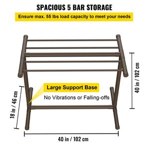 Moderno Portasciugamani da Esterno in PVC a 5 Barre, da Terra, con Clip e Gancio per Borse, per Uso Interno ed Esterno - Product Image 3