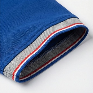 Polo de Manga Corta Azul para Hombre, Algodón Oxford, Logotipo Bordado, Casual, Transpirable, Corte Regular, Diseño Sólido - Product Image 6