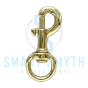 Clip à pression en laiton massif finition naturelle avec œillet pivotant pour équipement équestre, laisse, sangle et accessoires d'écurie - Product Image 3