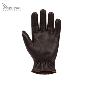 OEM Custom Men's <b>Hard</b> Knuckle Leather Gloves, Vintage Dark Brown Genuine Leather <b>Driving</b> Riding Gloves - Product Image 2