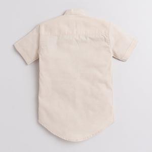 กระเป๋าผู้หญิงลายดอกไม้ครึ่งแขนสั้นลายดอกไม้และม้วนห่วง-ครีม - Product Image 2