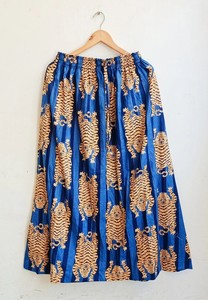 Falda de algodón con estampado de tigre, falda larga bohemia con volantes para mujer - Product Image 1