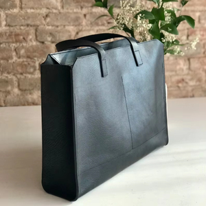 Sac fourre-tout en cuir marron, cuir véritable, fait main, personnalisé, fermeture éclair noire pour femme, LTB-0293 - Product Image 1