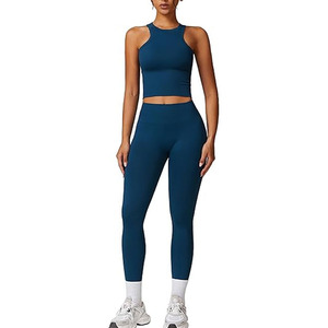 Leggings con Cintura Elástica para Entrenamiento, Gimnasio, Fitness, Conjuntos de Yoga para Mujer, Nuevo Diseño, Lisos, Teñidos, Conjuntos Deportivos Extra Grandes para Mujer - Product Image 1