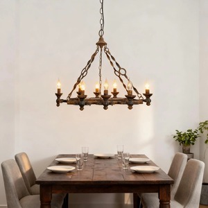 Assured Quality Rustic Bronze Chandelier Circle Shape <b>Lighting</b> Fixture For Dining Room <b>Ceiling</b> Decorations - Product Image 1