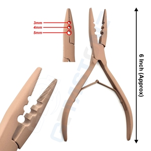 Professional Stainless Steel 6 Inch Hair <b>Extension</b> Pliers 3mm 4mm 5mm Crimping Sizes Micro Rings Nano <b>Beads</b> Loop Durable - Product Image 4