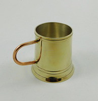 Taza de Latón Hecha a Mano con Asa de Ancla de Barco Náutico, Estilo Pirata Vintage, para Hogar, Bar y Regalo