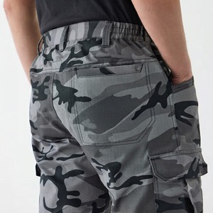 SAJZA Men's <b>Camouflage</b> Canvas Hunting <b>Cargo</b> <b>Pants</b> Loose Fit Multi Pocket Breathable Anti-UV Autumn Outdoor Casual Wear - Product Image 4
