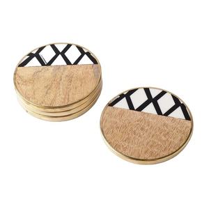 Ensemble de sous-verres en bois vintage écologiques faits à la main pour la maison, le bureau, le restaurant, le café, la table à café, la salle à manger, les boissons - Product Image 5
