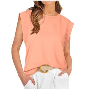 Tank <b>Top</b> Export Women's Solid Color Cotton Comfortable Sleeveless Casual Shirt Soft Breathable Lightweight Summer <b>Top</b> for Women - Product Image 3