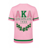 T-shirt à manches courtes Alpha rose vert, col rond, coupe classique avec motif lettres, t-shirt décontracté en tricot pour homme