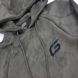 Chaqueta Casual de Forro Polar Negra para Hombre, Estilo Motociclista, con Capucha y Estampado de Letras, para Invierno - Product Image 3