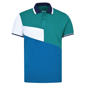 Camisa de Hombre 100% Algodón Transpirable con Logotipo Frontal, Manga Corta, Cuello con Botones, Corte Regular, Verde, Blanco, Azul, Estilo Casual - Product Image 1