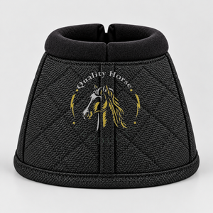 Soft <b>horse</b> bell boots with flexible construction reinforced edges and secure straps for comfortable hoof protection during - Product Image 2