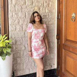 Vestido Casual sin Espalda para Mujer con Estampado Personalizado, Cuello en U, Lino Puro y Algodón, Tendencia Ucrania 2026, para Uso Casual y Fiestas - Product Image 3