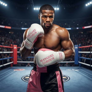 Guantes de Boxeo Profesionales Personalizados OEM ODM, Color Personalizado Blanco Rosa, Cierre de Gancho y Bucle de Cuero PU, Ligeros - Product Image 1