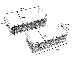 Ensemble de 2 paniers en macramé blancs faits à la main, parfaits pour organiser la chambre, gardent les essentiels et accessoires de chevet bien rangés - Product Image 3