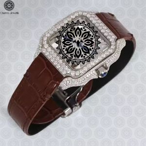Montre mécanique de luxe Charm Jewells, boîtier en acier inoxydable, bracelet en cuir, verre saphir, analogique, mode homme, 40 mm, 10 bars d'étanchéité - Product Image 2