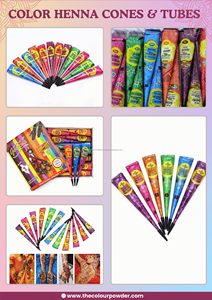 Pasta de Henna India en Colores Azul, Amarillo, Naranja, Verde y Magenta, Sin Amoníaco, Calidad Premium, Aplicación Suave, Empaque a Granel, para Tatuajes - Product Image 3