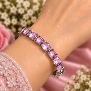Rosa Kunzit-Armband, 925 Silber-Armband, Eleganter Edelstein-Schmuck Geschenk für Frauen - Product Image 3