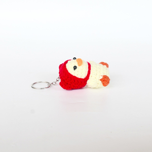 Llavero de pato de ganchillo hecho a mano, patito tejido con orejas rojas, amigurumi, colgante para bolso, colgante para mochila, arte puro, regalos artesanales - Product Image 3
