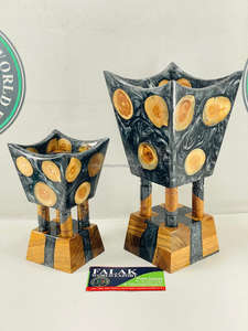 Brûleur d'encens arabe antique, porte-bakhoor en bois et résine époxy de haute qualité, décoration d'intérieur à vendre pour Falak World Export - Product Image 2
