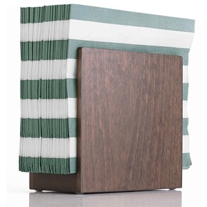 Porte-serviettes carré en bois de noyer sculpté - Design géométrique artisanal, écologique et durable, style contemporain, vente en gros - Product Image 1