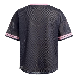 Maillot de sport pour femme Amazing Athlete, noir, en mesh, col en V, manches courtes, numéro 23, respirant, coupe ample, style sportif - Product Image 4
