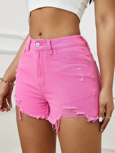 Shorts en jean droits pour femme, style américain, coupe ample et polyvalente, décontractés, à jambes larges, longueur cinq minutes. - Product Image 5