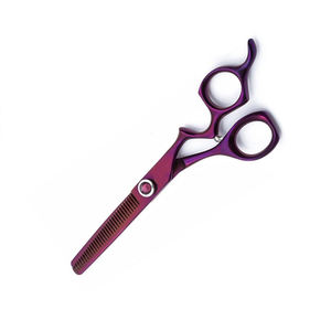 Professional Thinning Scissors Stainless Steel Blade Purple Hair Salon <b>Shears</b> Right Handed <b>Long</b> <b>Handle</b> - Product Image 2