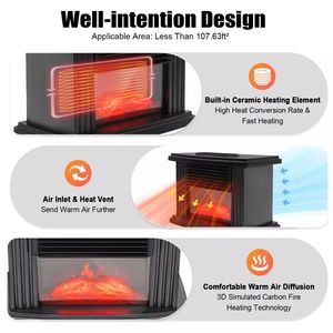 Stufa Elettrica Moderna con Effetto Fiamma e Bruciatore a Legna # Effetto Fiamma LED 3D # # Scatola di Riscaldamento # # Uso Domestico e Alberghiero # # Finitura in Vetro # # Display LED - Product Image 4