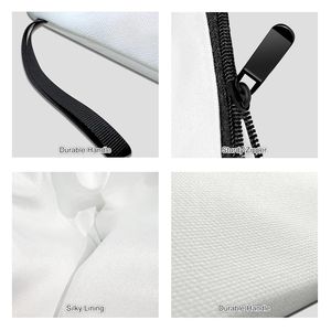 Borsa cosmetica bianca personalizzata, regali di compleanno per donne, migliore amica, sposa, damigella d'onore - Borsa per il trucco personalizzata (A) - Product Image 2
