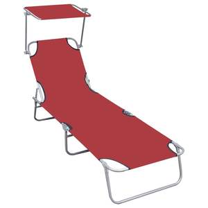 Chaise longue standard en aluminium thermolaqué rouge - Product Image 1