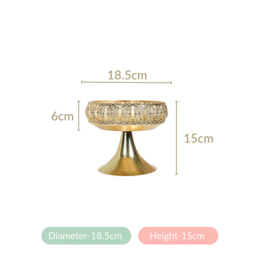 Elegante Tazón Decorativo de Metal Dorado con Base de Pedestal, Perfecto para Centro de Mesa y Exhibición de Regalos de Lujo - Product Image 6