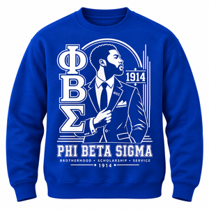 Sudadera de Cuello Redondo Azul Rey para Hombre Phi Beta Sigma 1914 con Gráfico de Servicio y Becas de la Hermandad, Sudadera de Manga Larga de Forro Polar - Product Image 3