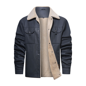 Veste en cuir noir pour homme avec doublure en sherpa, manches longues, coupe-vent, respirante, grande taille, Tamda International TI-MLJ-02 - Product Image 6