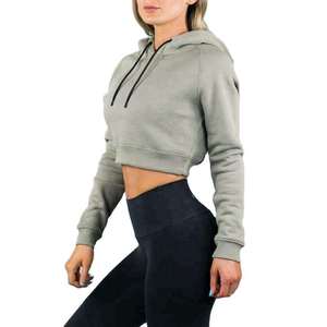 Hoodies courts confortables pour femmes, en coton doux, style streetwear décontracté, collection de mode abordable en gros - Product Image 3