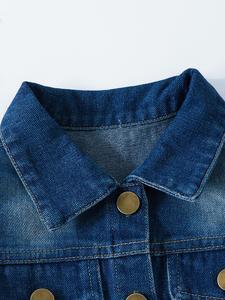 Chaqueta Vaquera Básica para Niños y Niñas, Abrigos Clásicos de Mezclilla, Ropa Exterior Informal para Niños, Atuendo Juvenil de 1 a 6 Años - Product Image 3