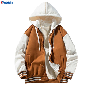 Veste de baseball unisexe BOBBIN INDUSTRIES, style hip-hop, à capuche, coupe-vent, chaude, pour l'automne/hiver, avec logo personnalisé - Product Image 1