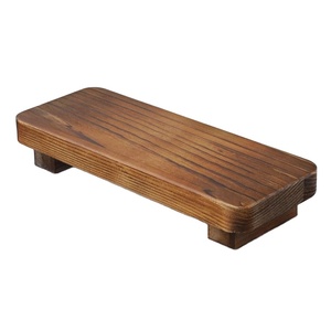 Bandeja de pedestal de madera Soporte de madera decorativo de granja para decoración de hogar o cocina Bandeja de madera redonda para servir y exhibir - Product Image 1