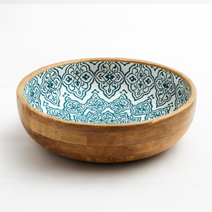 Bol en bois fait main avec motif floral coloré pour servir la nourriture à la maison, écologique, pour le camping, personnalisable, réutilisable, ustensiles de cuisine - Product Image 6
