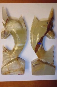 Serre-livres en forme de poisson en marbre multi-éclats, élégant, moderne, décoration intérieure unique, support de livres robuste, accessoire d'étagère de bureau - Product Image 4