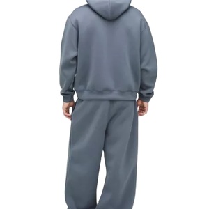 New Arrival Pullover Custom 100% Cotton <b>Plain</b> <b>Tracksuit</b> Men Oversized Hoodies and Sweatpants Set <b>tracksuit</b> for man, 100% cotton - Product Image 2