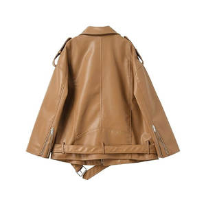 Chaqueta de Cuero para Mujer, Diseño Sencillo y Ajustado, Personalizable, Ropa Casual para Venta al Por Mayor - Product Image 2