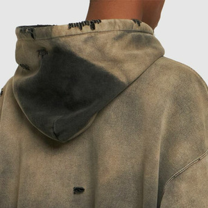 Hoodie délavé effet soleil pour homme, manches longues, style décontracté, confortable, style streetwear, best-seller. - Product Image 6