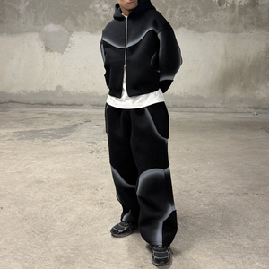 Survêtement unisexe en polaire polyester respirant avec fermeture éclair, délavé à l'acide, haute qualité, collection hiver 2026, vente en gros, 2-en-1 - Product Image 6