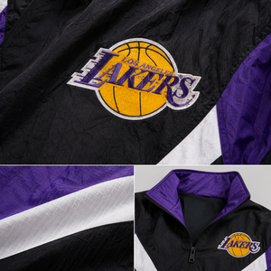 Waterproof Windbreaker <b>Jacket</b> 90s Vintage Basketball Team Logo Zipper Up Nylon Outdoor Sports Coat Custom Streetwear Factory OEM - Product Image 4