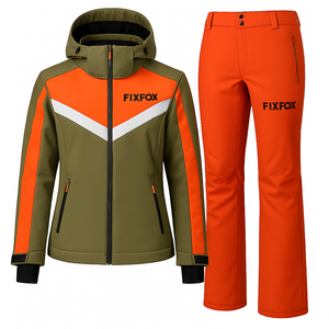 Veste de ski d'hiver pour homme FIXFOX SPORTS personnalisée, respirante, Polartec -Tex 10 000 mm imperméable, séchage rapide, chaude - Product Image 3