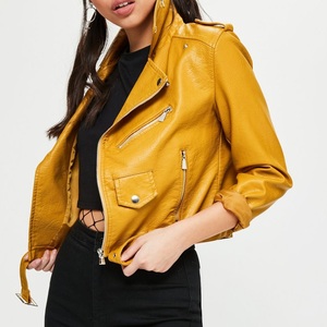 New Trendy Women's New Skin Cropped <b>Leather</b> <b>Jacket</b> High Quality Fashionable Layering Piece with Rivet Decoration <b>Jacket</b> - Product Image 2